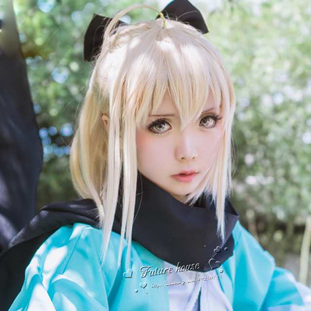 Fate Grand Order コスプレ 沖田 総司 風 ウィッグ コスプレ かつら WIG 耐熱 大人 cosplay イベント アニメ  クリスマス ハロウィン仮装｜au PAY マーケット