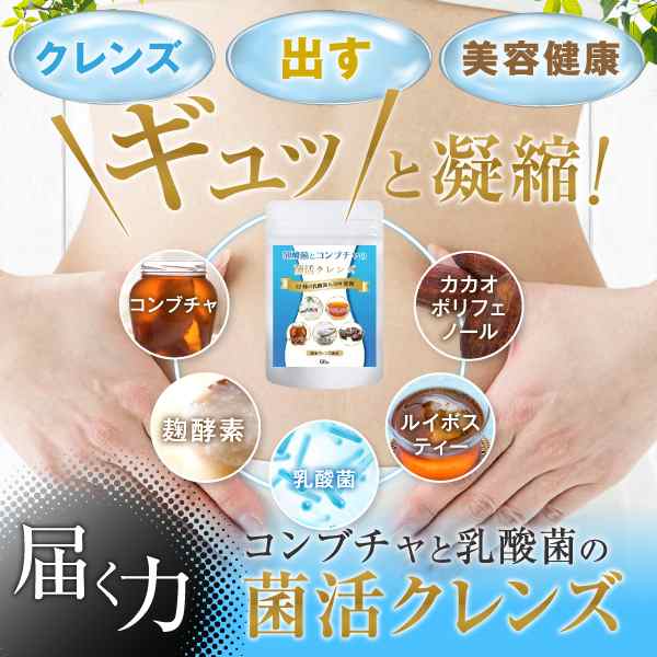 コンブチャ+活性炭 6ヶ月分 腸活 菌活 産後 麹 ダイエットサプリ