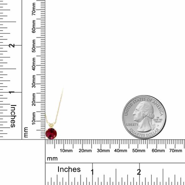ネックレス レディース シンセティック ルビー 14金 イエローゴールド