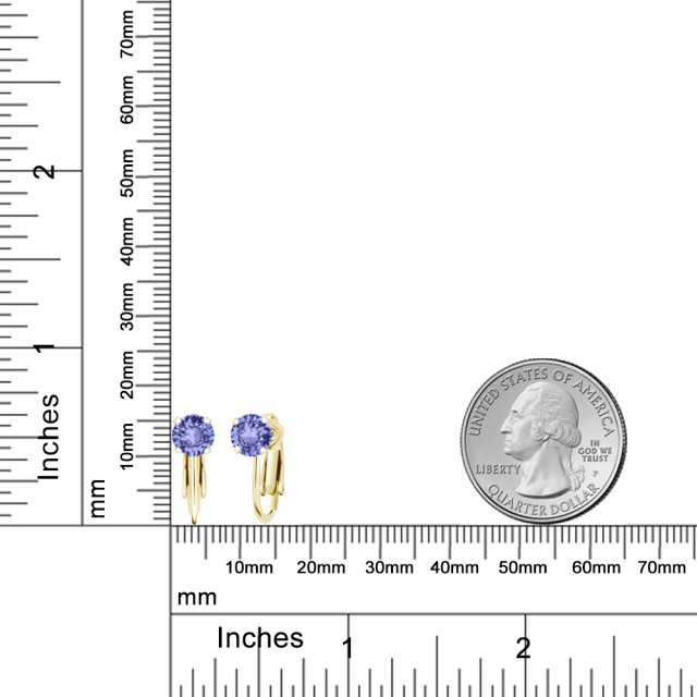 タンザナイト イヤリング レディース ノンホールピアス イエロー
