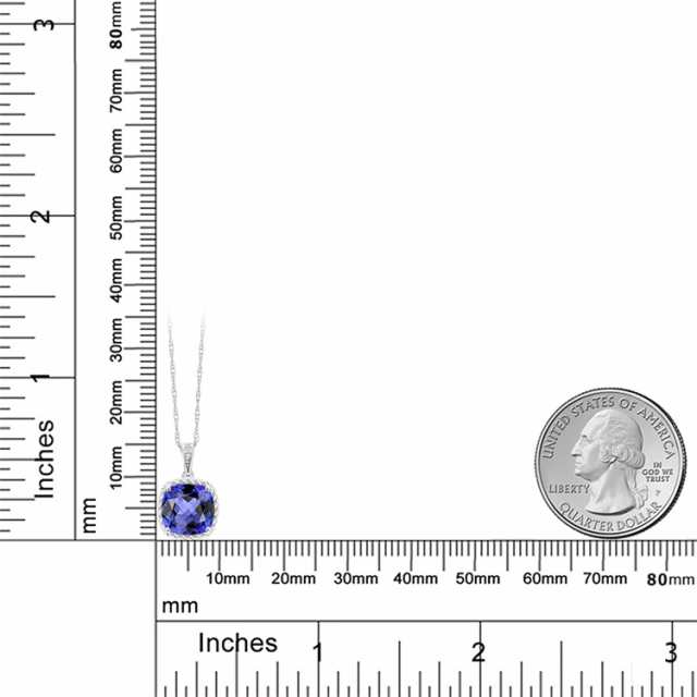 ネックレス レディース タンザナイト 10金 ホワイトゴールド 天然石 12