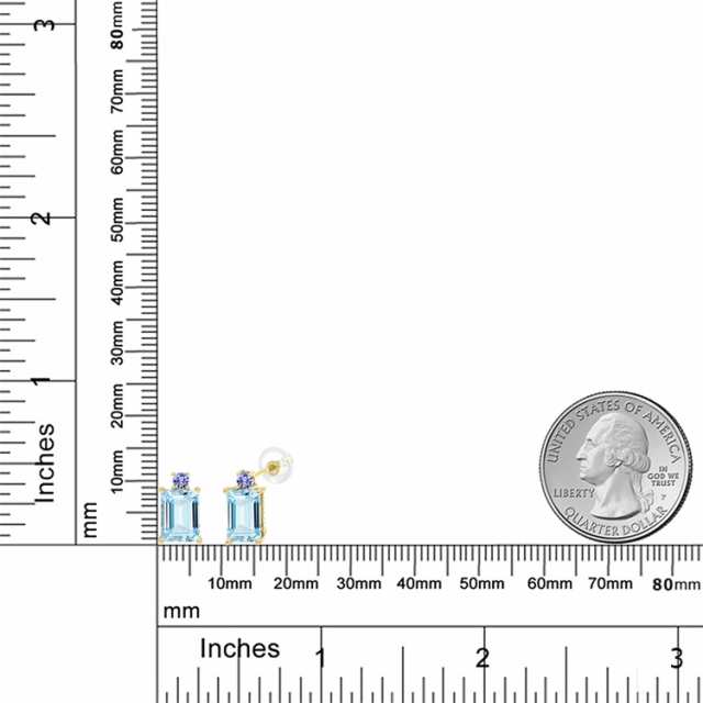 ピアス レディース アクアマリン 10金 イエローゴールド 天然石 3月