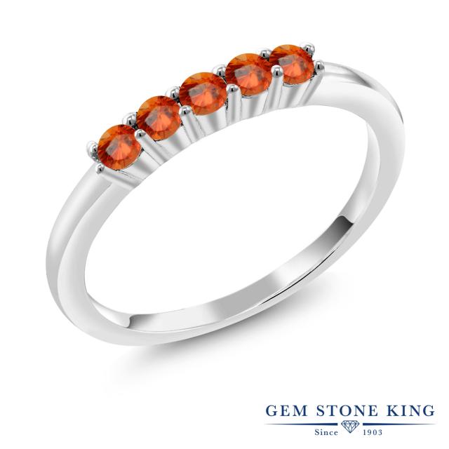指輪 リング レディース 0 65カラット 天然 オレンジサファイア 10金 ホワイトゴールド K10 5連 小粒 細身 バンド 天然石 9月 誕生石 結の通販はau Pay マーケット Gem Stone King ジュエリー専門店