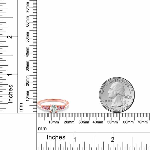 指輪 レディース リング アクアマリン ピンクゴールド 加工 天然石 3月