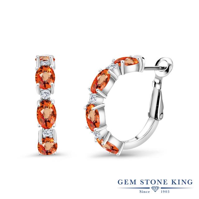 ピアス レディース 4 63カラット 天然 オレンジサファイア 合成ダイヤモンド シルバー925 フープ レバーバック 華奢 細身 天然石 9月 誕の通販はau Pay マーケット Gem Stone King ジュエリー専門店