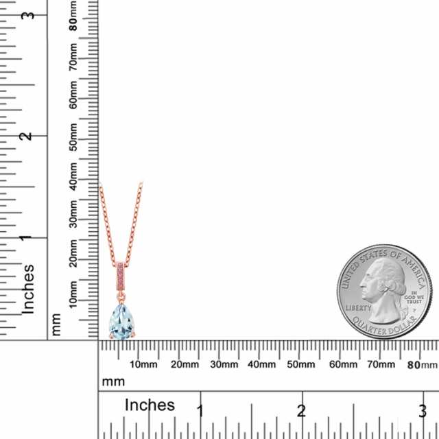 ネックレス レディース アクアマリン ピンクゴールド 加工 天然石 3月