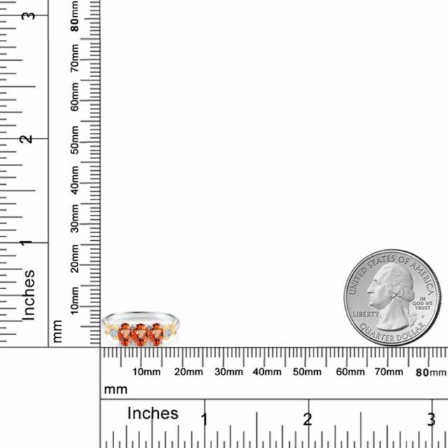 指輪 レディース リング オレンジサファイア 天然石 9月 誕生石 3連