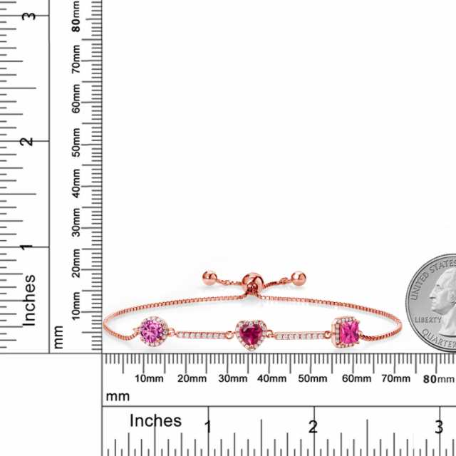 ブレスレット レディース シンセティック ピンクサファイア ピンク