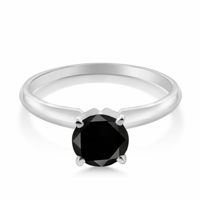 天然ダイヤモンド【送料無料】 18金 天然石 ブラック ダイヤモンド リング 指輪