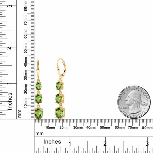 ピアス レディース ペリドット イエローゴールド 加工 天然石 8月