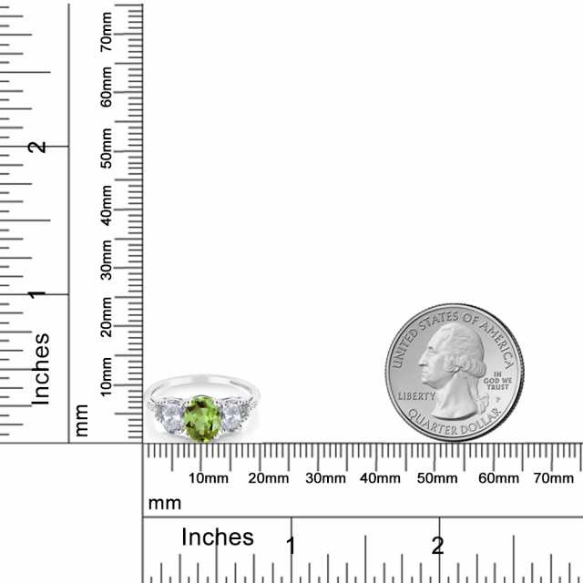 指輪 レディース リング ペリドット 10金 ホワイトゴールド 天然石 8月