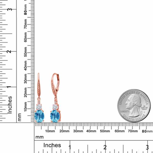 ピアス レディース スイスブルートパーズ ピンクゴールド 加工 天然石