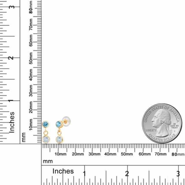 ピアス レディース アクアマリン 14金 イエローゴールド 天然石 3月