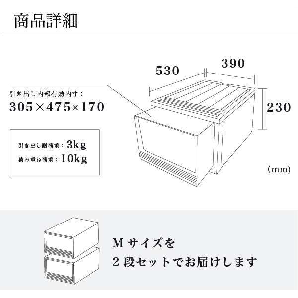 収納ケース Edel エーデル M 2段セット 収納ボックス 収納box おしゃれ プラスチックケース 衣類収納 押入れ クローゼット モノトの通販はau Pay マーケット Living雑貨 リスonlineshop