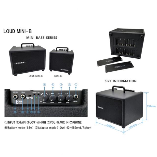 MODEGEAR LOUD MINI-B ピンク + CU-7030 3mS/Sケーブル + クロス セット 小型 超軽量 家庭用 ベースアンプ_6