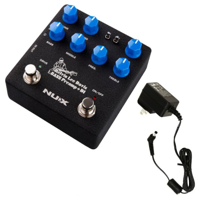 《純正アダプター セット》 NUX MLD Bass Preamp + DI (NBP-5) ニューエックス プリアンプ + NUX ACD-006A 9V ACアダプター
