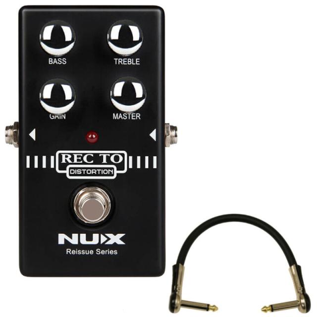 エフェクター ディストーション ゲインブースト NUX RED TO Distortion タイトな低音と高音域ゲインブーストサウンド + L型パッチケーブル 15cm 《送料無料》の通販は