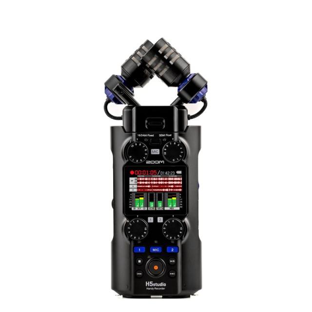 ZOOM ズーム ハンディレコーダー H5studio 超低ノイズプリアンプ 大口径XYステレオマイク搭載 最大6トラック 32bitフロート対応
