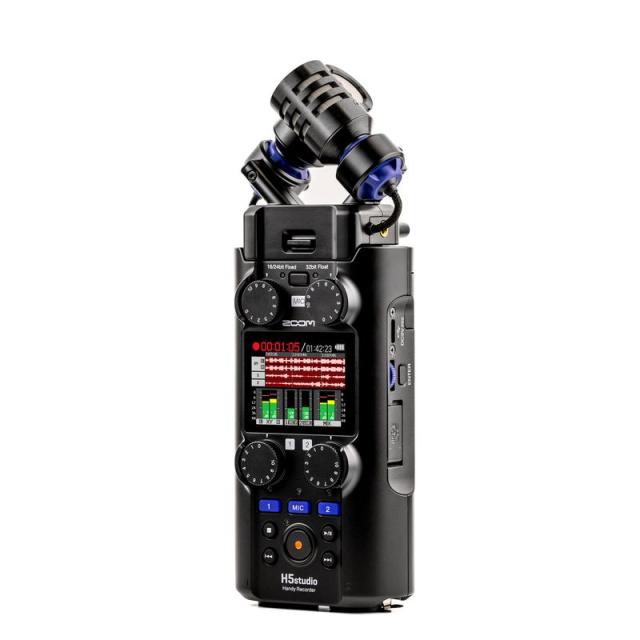 ZOOM ズーム ハンディレコーダー H5studio 超低ノイズプリアンプ 大口径XYステレオマイク搭載 最大6トラック 32bitフロート対応_1