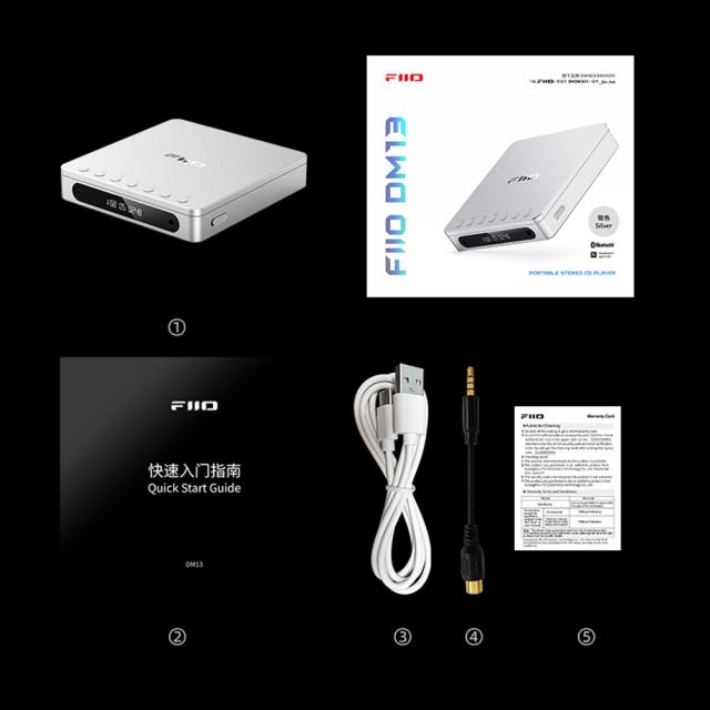 FIIO ポータブル CDプレーヤー DM13BT シルバー + 専用ストレージ