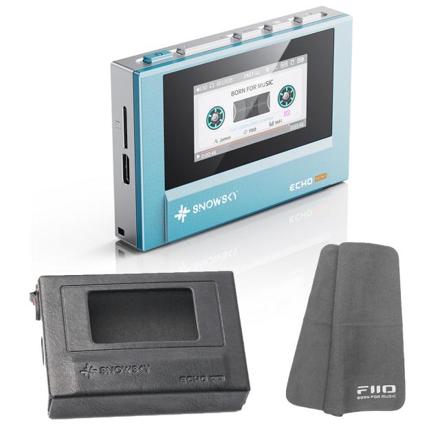 FIIO デジタルオーディオプレーヤー Snowsky ECHO MINI ブルー + 専用ケース SK-ECHOMINI セット《ロゴ入りクロスプレゼント》