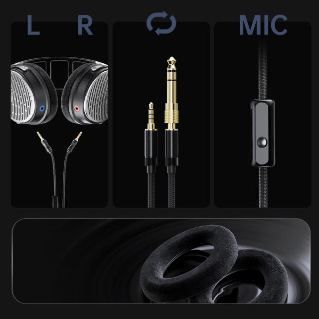 FIIO 開放型 ヘッドホン JT3 ブラック (FIO-JT3-B) 《ロゴ入りクロス