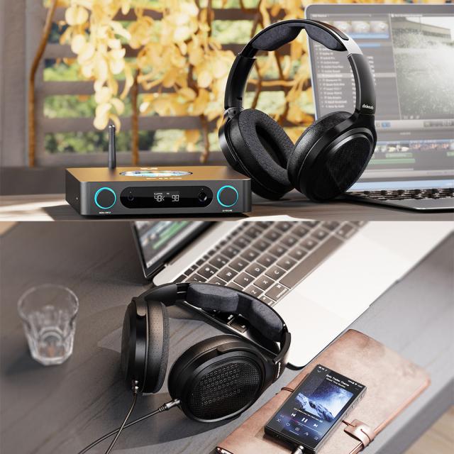 FIIO 開放型 ヘッドホン JT7 ブラック (FIO-JT7-B) 《ロゴ入りクロス