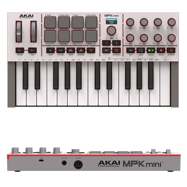 AKAI アカイ MPK mini 4 Grey グレー 25鍵 MIDIキーボード MIDIコントローラー PAD付き_1
