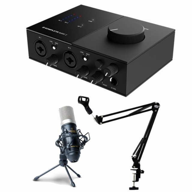 Native Instruments オーディオインターフェイス KOMPLETE AUDIO 2 + コンデンサーマイクMPM1000 +  アーム型スタンドMPC1黒 セットの通販は