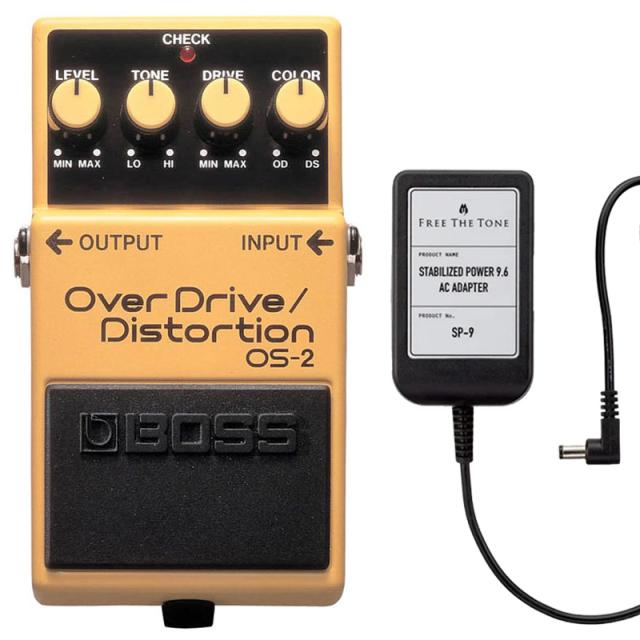 BOSS ボス OS-2 OverDrive Distortion + ACアダプター FREE THE TONE SP-9 セット