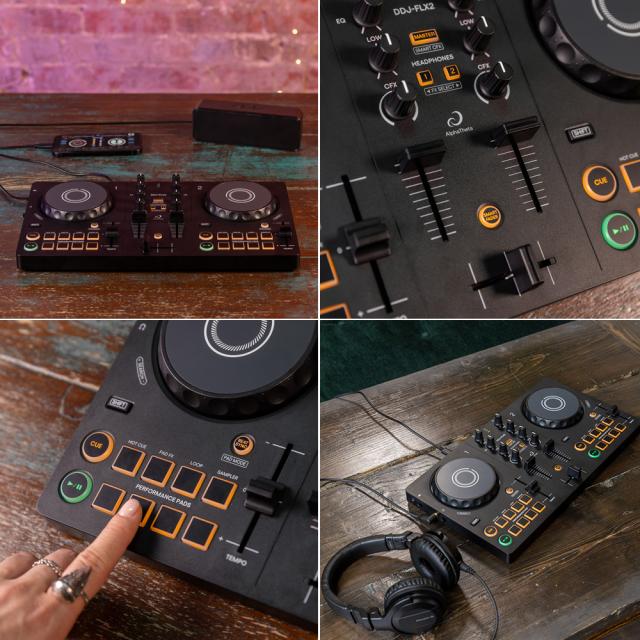 AlphaTheta DJコントローラー DDJ-FLX2 + ヘッドホン HDJ-CUE1 +