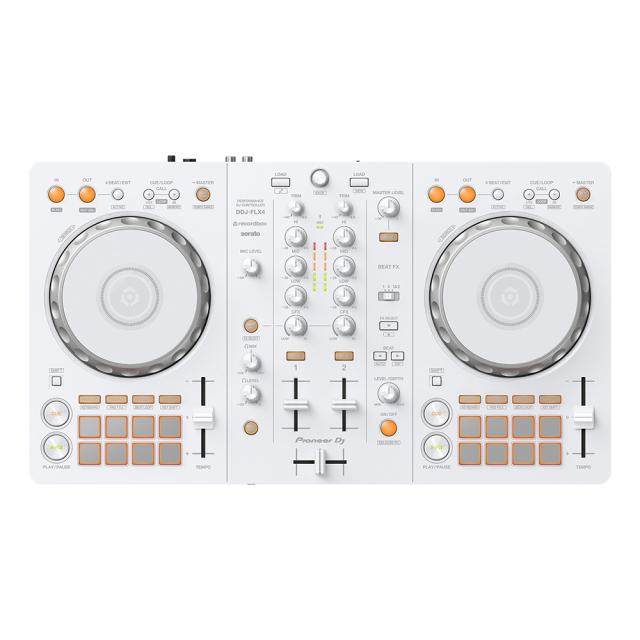 Pioneer DJコントローラー DDJ-FLX4-W (ホワイト) ＋ ダストカバー付き 《rekordbox / Serato DJ Lite 対応》【DDJ-400 後続機種】