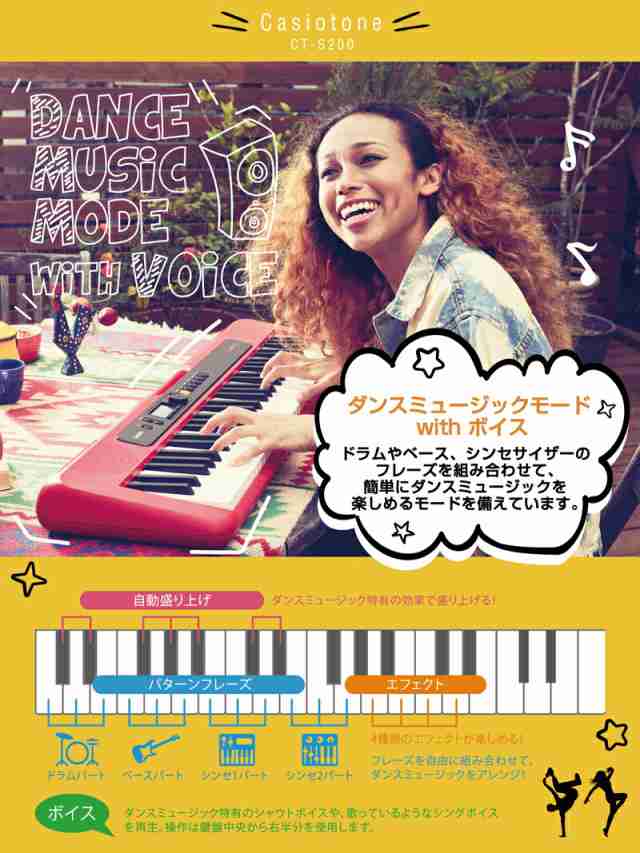 CASIO CT-S200RD 【オリジナル楽器クロスセット】 レッド カシオ 61