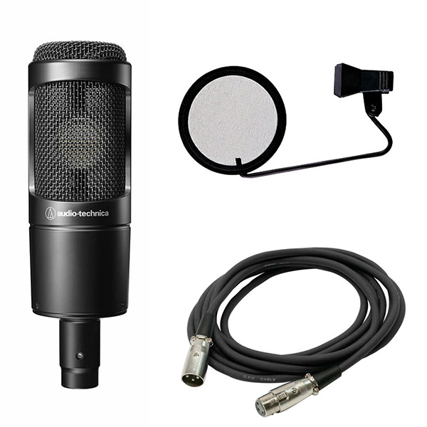 《在庫あり 即納可能》 オーディオテクニカ audio-technica コンデンサーマイク AT2035 + ポップガード PO-5S + 3mケーブル セット