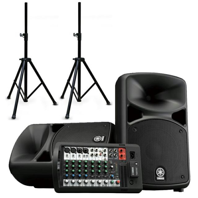 【1SET限 即納可能】 YAMAHA お手軽 PAセット STAGEPAS600BT + スピーカースタンド 2本