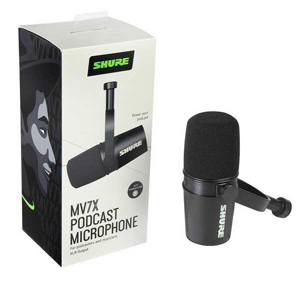 SHURE MV7X XLRケーブル付き ポッドキャストマイクロフォンオーディオ機器