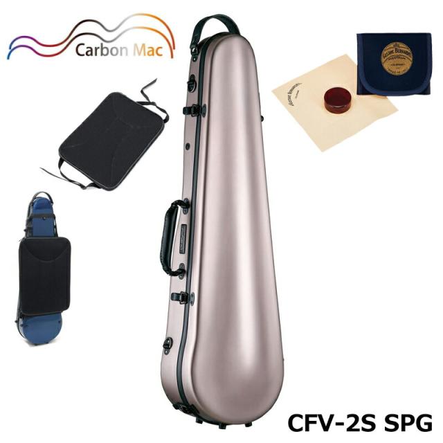 【外付け楽譜バッグ(AB-101)、ベルナルデル松脂セット】カーボンマック CFV-2S CPG  サテン シャンパンゴールド カーボンファイバー製 バイオリンケースの通販は