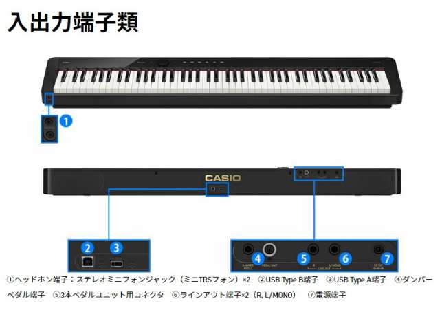 CASIO PX-S5000BK 【専用スタンド、高低椅子、ヘッドフォン、巾着