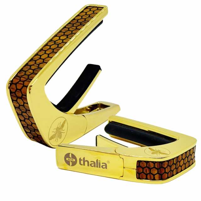 タリア カポ Thalia Capos PREMIUM Series AAA Curly Hawaiian Koa 24KG-SAVETHEBEES / SAVE THE BEE 24K GOLD ギター 12インチフレットパッド付属
