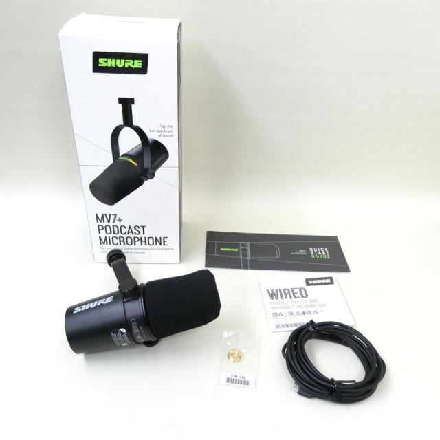 SHURE シュアー MV7+-K-J  (ブラック) ダイナミック マイクロホン   (ブラック) 《国内正規品 2年保証》