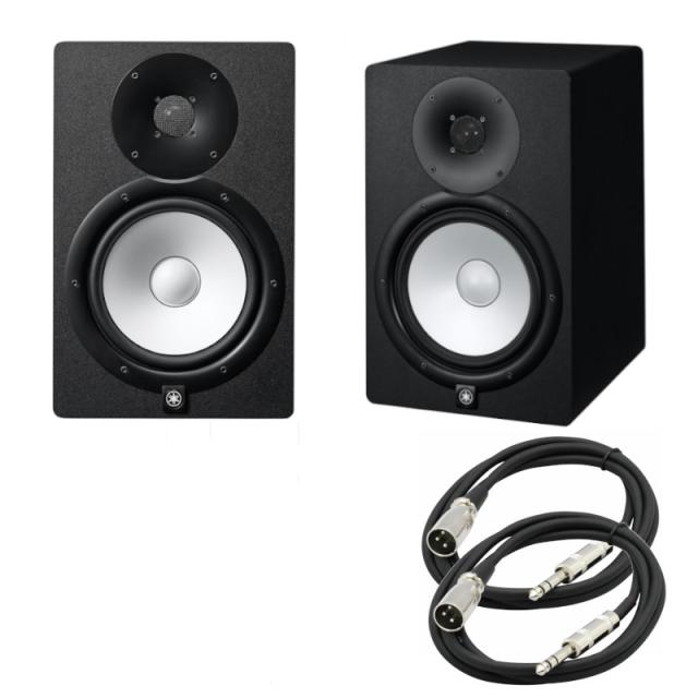 YAMAHA ヤマハ HS8 黒 スタジオ モニタースピーカー パワーアンプ内蔵 + 3.0m XLR-XLRケーブル　2本set