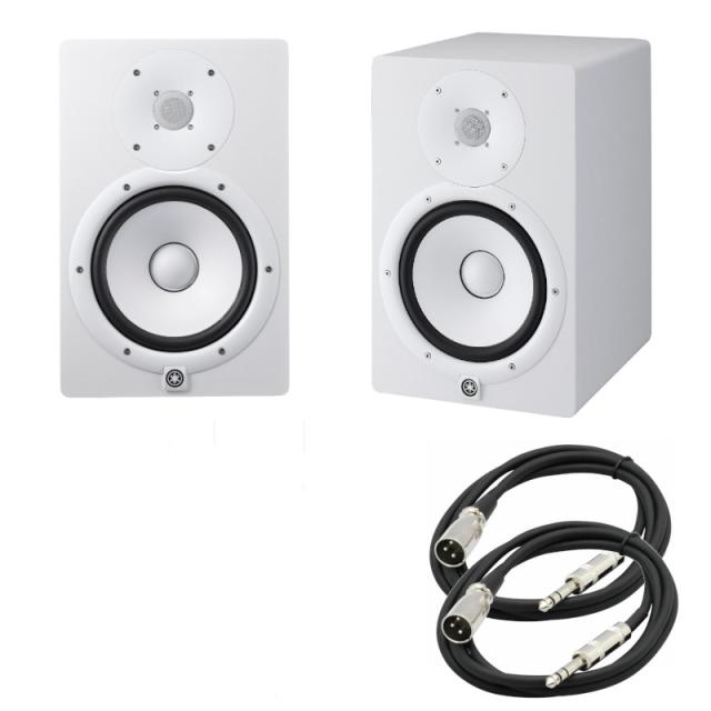 YAMAHA ヤマハ HS8 白 スタジオ モニタースピーカー パワーアンプ内蔵 + 3.0m XLR-XLRケーブル　2本set