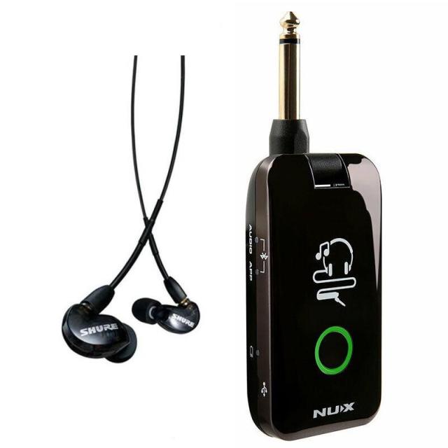NUX ニューエックス  Mighty Plug MP-2 + SHURE SE215-K-A (ブラック) カナル型 高遮音性 イヤホン