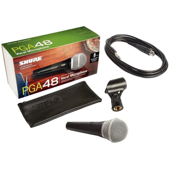 《在庫在り 即納可能》SHURE シュアー PPGA48-QTR キャノン-1/4ホーン ケーブル 付 ダイナミックマイク  《正規輸入品 2年保証》