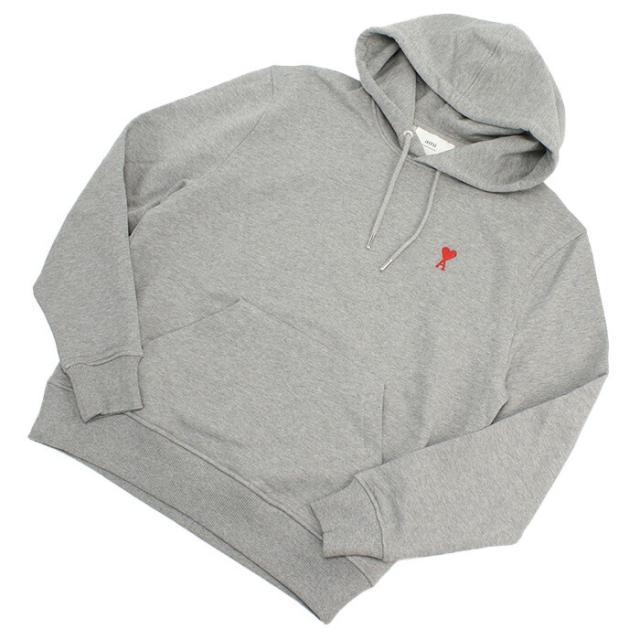 【新品】アミパリス AMI PARIS  クラシックフィット パーカー ハートロゴ  BFUSW200.730　055 HEATHER GREY グレー系  apparel-01 新品】アミパリス AMI PARIS クラシックフィット パーカー ハートロゴ