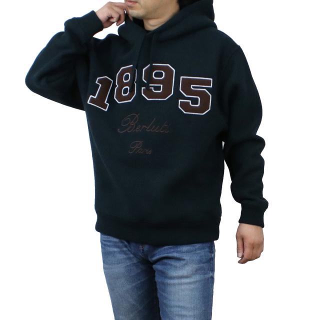 【新品】ベルルッティ BERLUTI  メンズ−パーカー ブランド  R23JHL32　002　D35 NUANCE OF GREEN ネイビー系 apparel-01