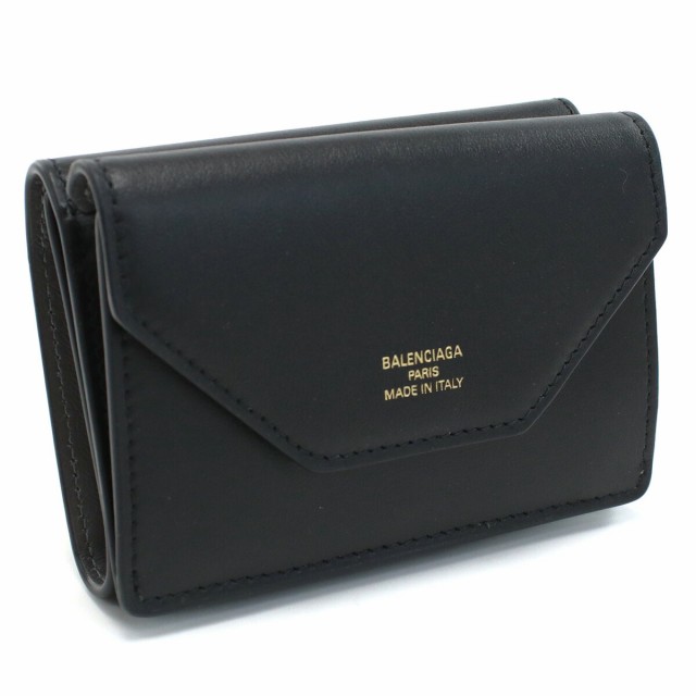 【新品】バレンシアガ BALENCIAGA 三折財布小銭入付き　ブランド 736730　2AABY　1061 ブラック　wallet-01　mini-01