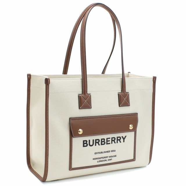 【新品】バーバリー BURBERRY トートバッグ ブランド 通勤 通学 8044138　A1395 NATURAL-TAN ホワイト系 ブラウン系 bag-01 gif-03w