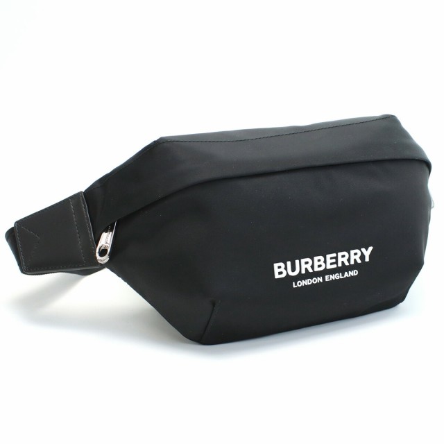 【新品】バーバリー BURBERRY ボディバッグ ロゴプリント ナイロン ソニー ブランド 8049095　A1189 BLACK　ブラック　bag-01