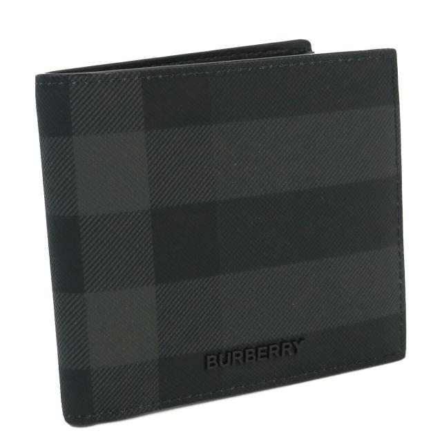 バーバリー BURBERRY 二折財布小銭入付き ブランド 8070201 A1208 CHARCOAL ブラック グレー系 mini-01 wallet-01 